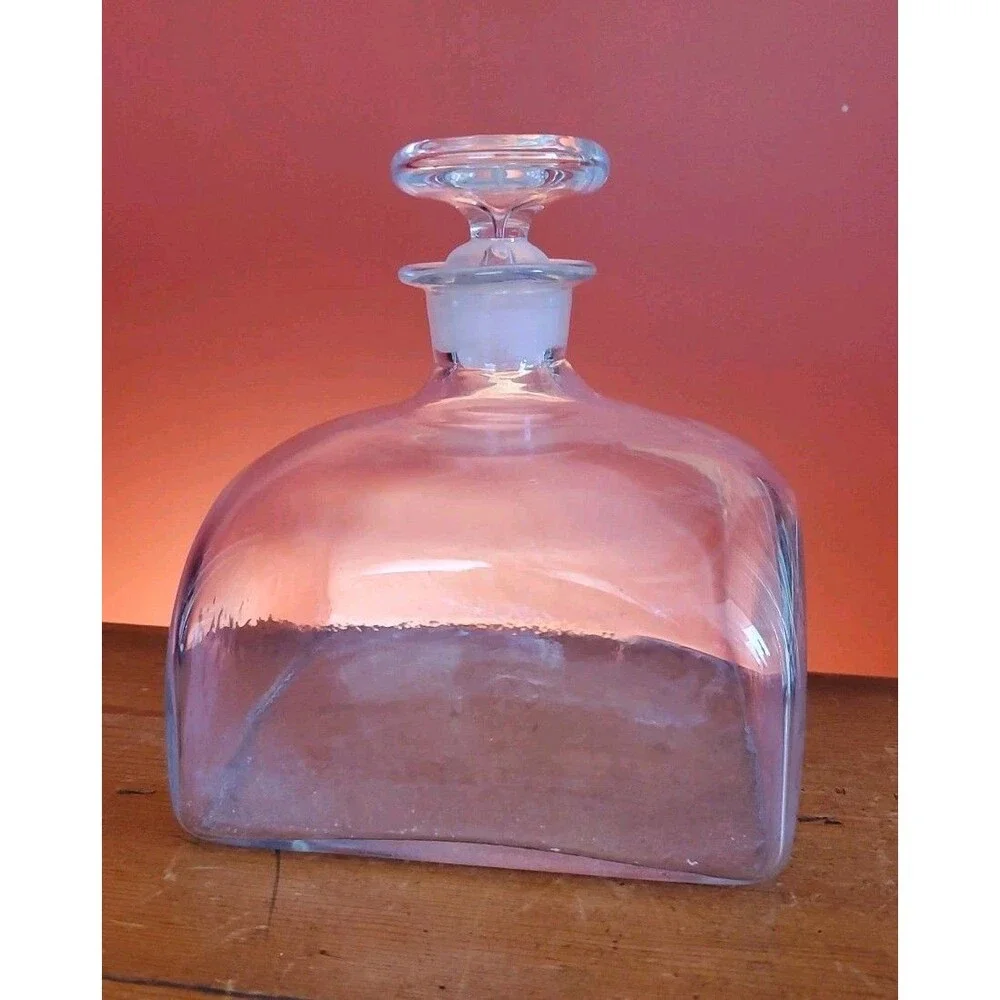 Blenko Williamsburg C6 W Glass Bottle Hand-blown Ship Decanter With Stopper Euc